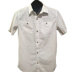 Gap Kids Red White Blue Short Sleeve Button Down Shirt XXL Striped Casual EUC